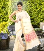 RSV fabrics kerala kasavu cotton saree with running blouse