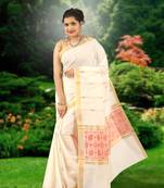 RSV fabrics kerala kasavu cotton saree with running blouse
