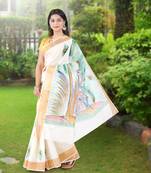 RSV fabrics kerala kasavu cotton saree with running blouse