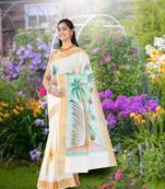 RSV fabrics kerala kasavu cotton saree with running blouse