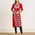 Vahson women   s chikankari hand embroidery lucknowi cotton red a-line kurta