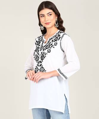  embroidered short cotton kurti 2