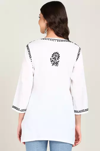  embroidered short cotton kurti