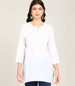 Vahson women chikan embroidery, embroidered short chikan cotton kurti