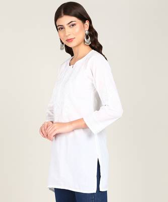  embroidered short cotton kurti 2