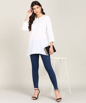  embroidered short cotton kurti 3
