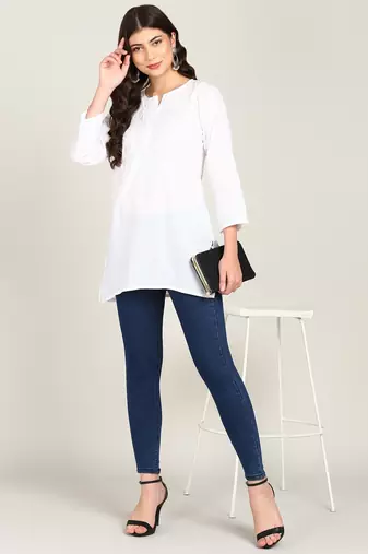  embroidered short cotton kurti