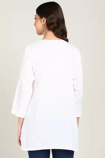  embroidered short cotton kurti