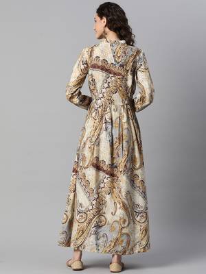 rayon paisley print a-line dress 3