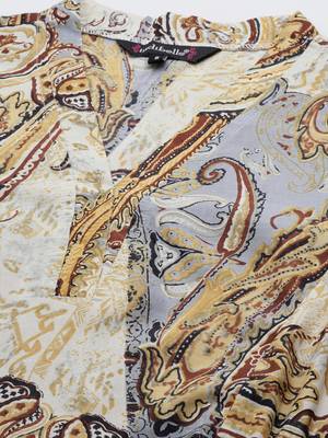 rayon paisley print a-line dress 4
