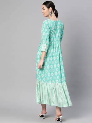 rayon floral print flared dress 3