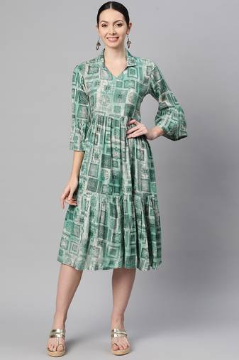 Indibelle rayon abstract print dress