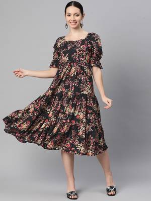 rayon floral print dress 1