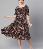 Indibelle rayon floral print dress