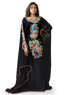 Multicolor embroidery designer islamic takchita kaftan 2