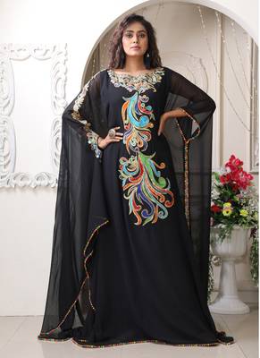 Multicolor embroidery designer islamic takchita kaftan 1
