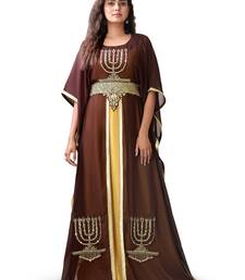 Brown and Gold Wedding Kaftan for Women