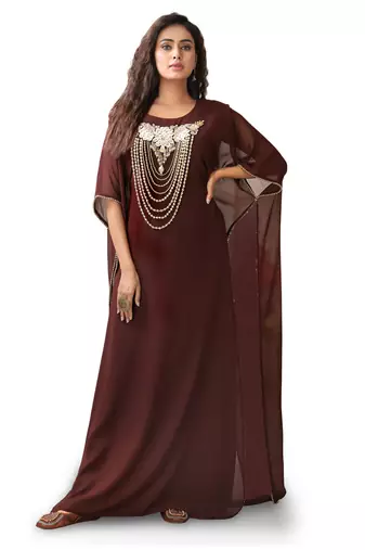 Arabic designer womens embroidery takchita maxi style kaftan