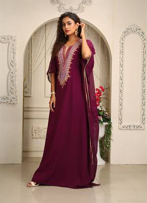 Violet designer islamic takchita kaftan embroidery casual kaftan 1