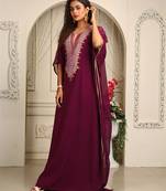 Violet designer islamic takchita kaftan embroidery casual kaftan