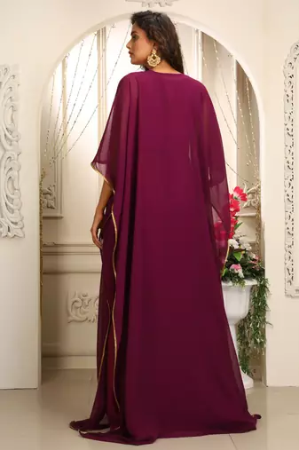 Violet designer islamic takchita kaftan embroidery casual kaftan