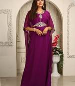 Purple designer arabic takchita kaftan