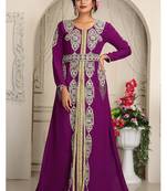 Purple adorable islamic designer kaftan wedding kaftan