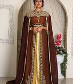 Brown Georgette Stone Work Kaftan