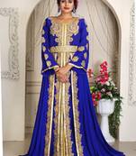 Royal blue israeli kaftan wedding dress african style georgette caftan