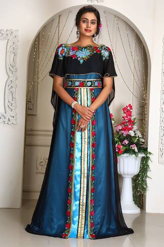 Embroidery work designer takchita evening partywear dubai kaftan