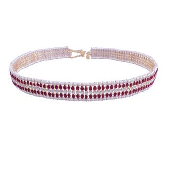 traditional ethnic rani pink kundan studded adjustable kamarband/belly chain/kandora/wait belt for women 1