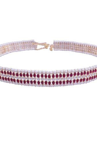 traditional ethnic rani pink kundan studded adjustable kamarband/belly chain/kandora/wait belt for women