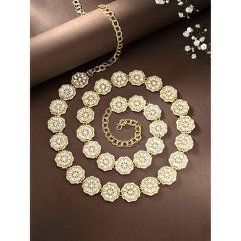 floral design kundan pearl adjustable kamarband/belly chain/kandora/wait belt 1