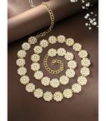 floral design kundan pearl adjustable kamarband/belly chain/kandora/wait belt