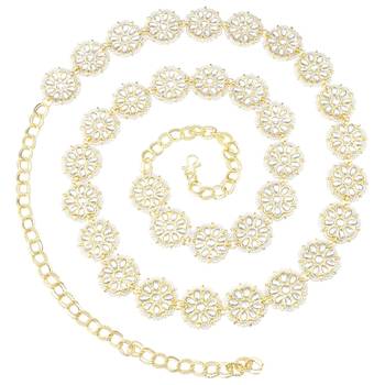 floral design kundan pearl adjustable kamarband/belly chain/kandora/wait belt 2