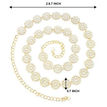 floral design kundan pearl adjustable kamarband/belly chain/kandora/wait belt 5
