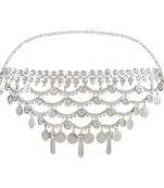 ethnic silver oxidised traditional adjustable boho waist chain/kamarband