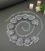 ethnic silver oxidised traditional embellished with ghungroo adjustable boho waist chain/kamarband