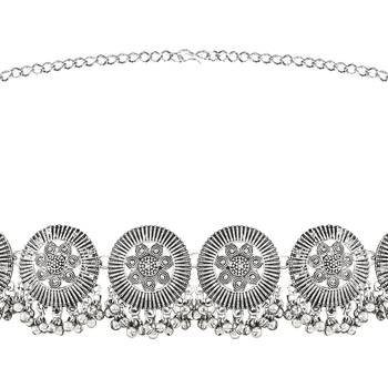ethnic silver oxidised traditional embellished with ghungroo adjustable boho waist chain/kamarband 2