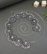 ethnic silver oxidised traditional embellished with ghungroo adjustable boho waist chain/kamarband