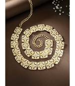 traditional ethnic square shape kundan adjustable pearl kamarband/kandora/wait belt for women