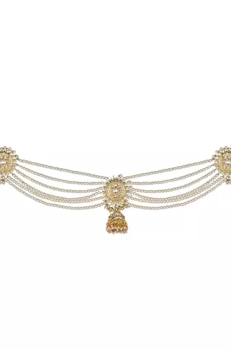 traditional ethnic floral design kundan and stone adjustable kamarband/kandora/wait belt for women