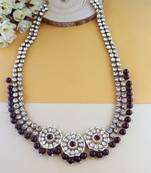 traditional ethnic white floral design kundan and stone adjustable pearl kamarband/kandora/wait belt