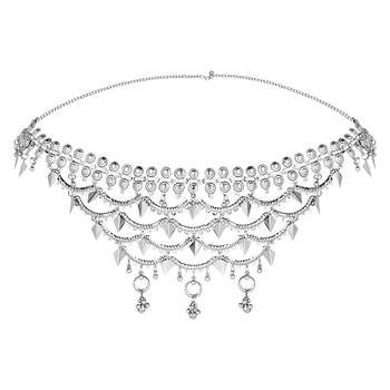ethnic silver oxidised traditional adjustable boho waist chain/belly chain/kamarband for women 1