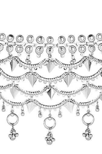 ethnic silver oxidised traditional adjustable boho waist chain/belly chain/kamarband for women