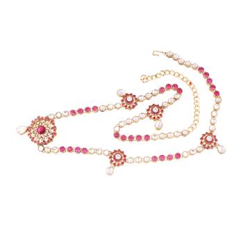 traditional ethnic kundan and stone adjustable kamarband/belly chain/kandora/wait belt for women 1