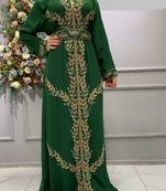 Green Georgette Zari Work Kaftan