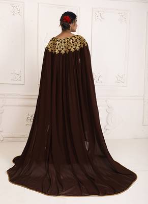 Brown and gold embroidery israeli dress islamic design kaftan takchita wedding party wear kaftan 5