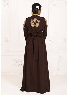 Brown and gold african moroccan style wedding takchita kaftan for womens 5