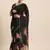 Black Georgette Multicolor Floral Printed Saree